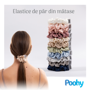 Elastic de păr din mătase, mărime M 3 cm, 100% mătase de dud, 22 momme, gradul 6A, fără cusături, diverse culori