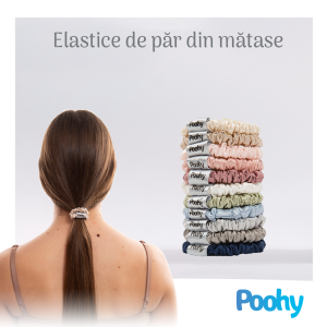 Elastic de păr din mătase, mărime XS 1 cm, 100% mătase de dud, 22 momme, gradul 6A, fără cusături, diverse culori