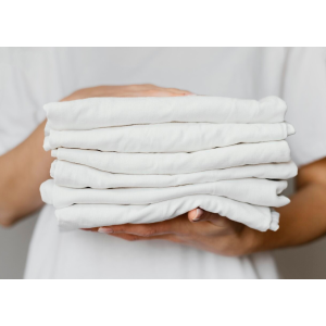 Cearceaf mare pentru pat dublu, din 100% bumbac satinat, King Size, Alb, Premium Hotel, 240 fire, 280x280 cm sau 300x280 cm