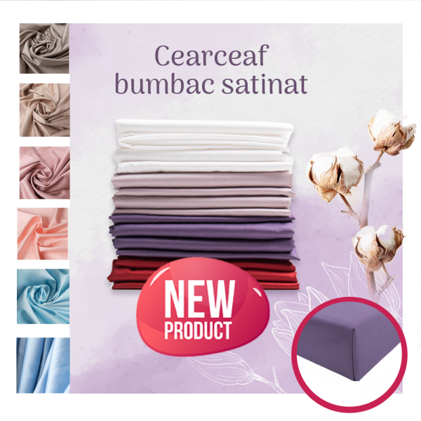 Cearşaf, PREMIUM SATEEN, 100% bumbac satinat 300 fire, 150x220 cm, Culori diferite