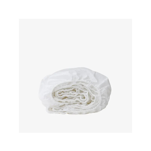 Cearșaf cu elastic din bumbac percal premium Cearșaf din bumbac cu elastic percal alb 200 TC