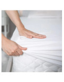 Cearșaf cu elastic din bumbac percal premium Cearșaf din bumbac cu elastic percal alb 200 TC