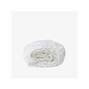 Cearșaf din bumbac cu elastic percal de vară, 200 TC — Calitate hotelieră | Alb optic