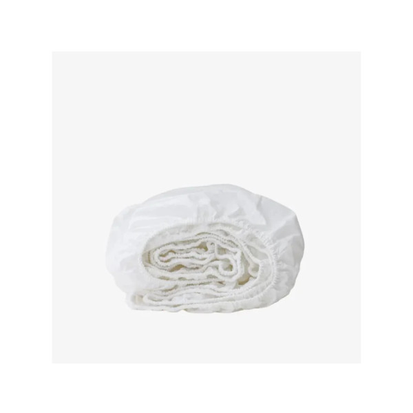 Cearșaf din bumbac cu elastic percal de vară, 200 TC — Calitate hotelieră | Alb optic