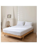 Cearșaf elastic bumbac satinat 240 fire cearsaf cu elastic bumbac satinat alb optic poohy
