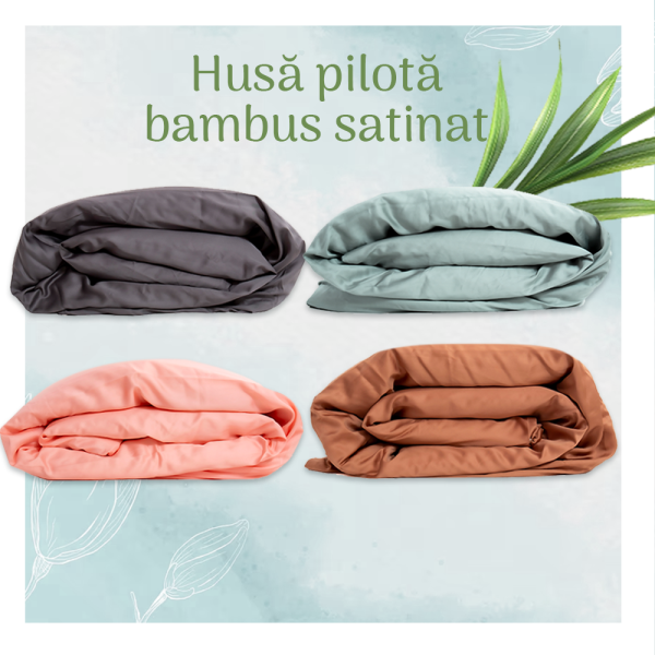 Husă pilotă din 100% bambus satinat, 300 fire, culori și mărimi diferite