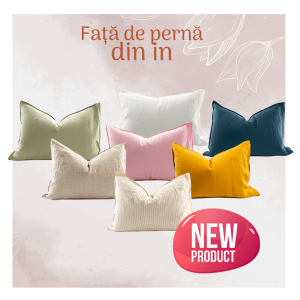 Față de pernă din in, 50x70 cm, Le Bohème, 100% in franțuzesc spălat, 160 g/m², culori diferite