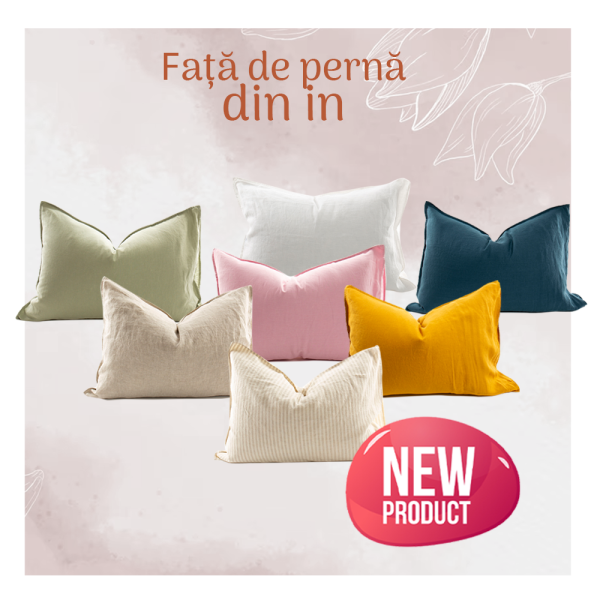 Față de pernă din in, 50x70 cm, Le Bohème, 100% in franțuzesc spălat, 160 g/m², culori diferite