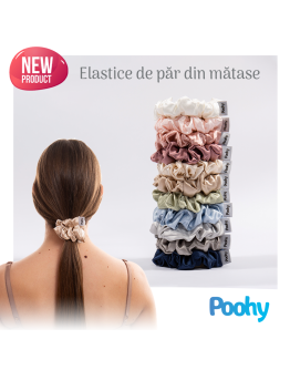 Elastic de păr din mătase, mărime M 3 cm, 100% mătase de dud, 22 momme, gradul 6A, fără cusături, diverse culori