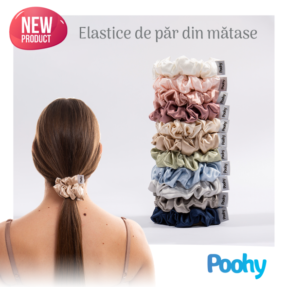 Scrunchie de păr din mătase, mărime M 3 cm, 100% mătase de dud, 22 momme, gradul 6A, fără cusături, diverse culori | Poohy Elastic de păr din mătase, mărime M 3 cm, 100% mătase de dud, 22 momme, gradul 6A, fără cusături, diverse culori | Poohy